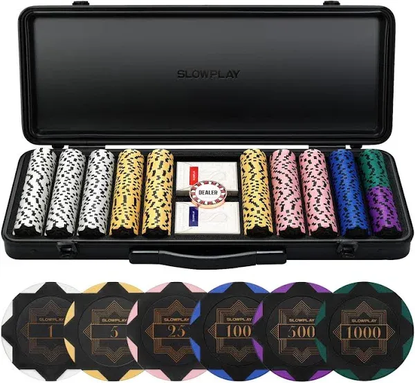 14 Gram Clay Texas Hold&#039;em Chip Set, Blank Chips/Numbered Chips