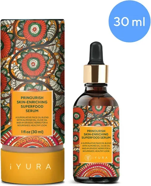 Prinourish Skin-Enriching Superfood Serum: With Almond Oil, Olive Oil, Turmeric, Mango and More Ayurvedic Herbs