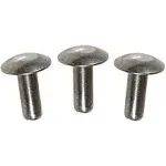 Metal Magery 316" Diameter x 38" Length Solid Aluminum Brazier Head Rivets, Pack of 100