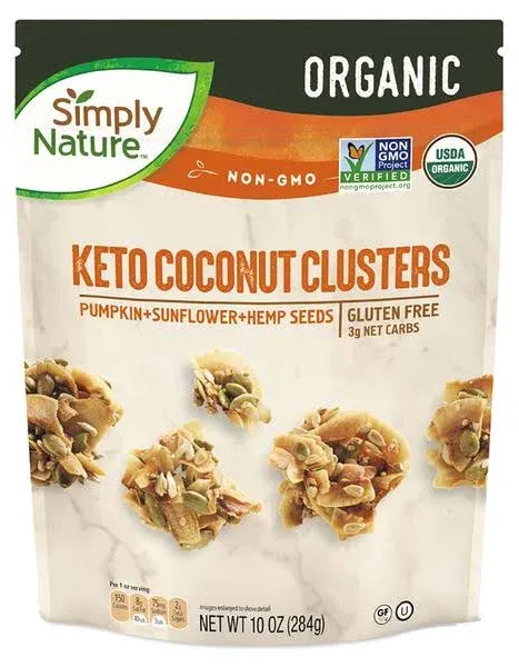 Simply Natural Keto Coconut Clusters  Gluten Free  10 Oz Organic