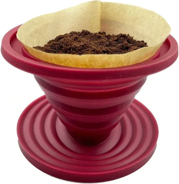 Collapsible Pour Over Coffee Dripper for Camp Coffee Reusable Silicone Coffee...