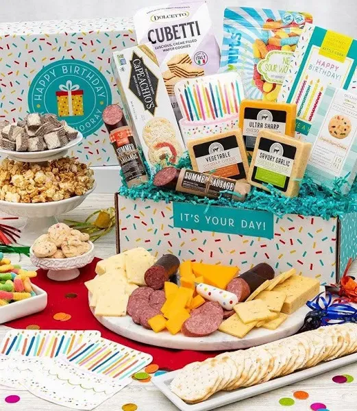 Gourmet Gift Baskets Happy Birthday Sweet and Savory Gift Box