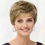 Paula Young Casey WhisperLite Wig Short, Ultra-Chic Pixie Wig with Neat, Straight Layers/Multi-Tonal Shades of Blonde, Silver, Brown, and Red