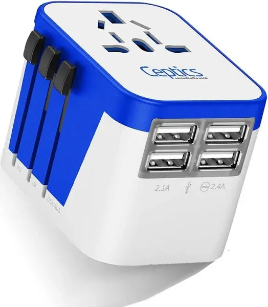 Universal Travel Adapter Plug World Power W/ 4 USB Ports - Charge Cell Phones...