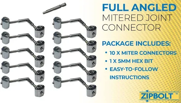 Zipbolt UT 11.600 Maxi Mitre Connector Bulk Pack — Connects Mitered Stairc