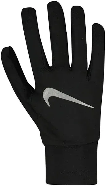 Nike Men's Dri-Fit Element Lightweight Running Gloves (Black/Silver,Small)