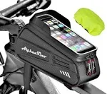 Alphantino Waterproof Bike Frame Bag - Large Cycling Phone Pouch Bicycle Phone Holder for GPS, Front Frame Military Grade EVA Bag Navi Pressure-Resis