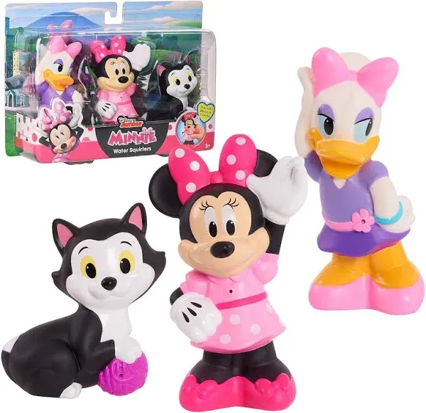 Disney Junior Minnie Mouse 3-Pack Bath Toys, Figures Include Minnie Mouse, Daisy