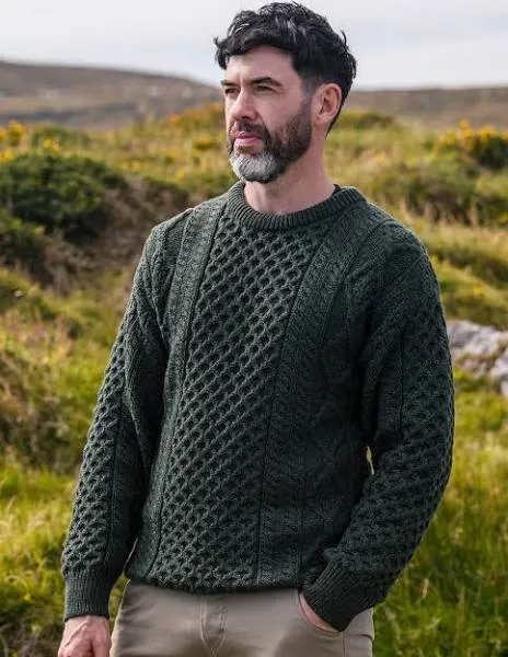 Inishbofin Mens Traditional Aran Sweater | Gifts of Ireland