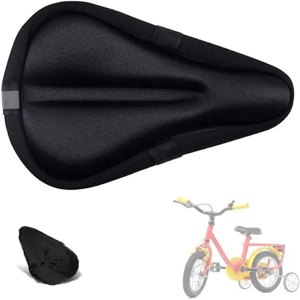 Liyamobu Kids Gel Bike Seat Cushion Cover for Boys & Girls 9"x6" Breathable & Extra Soft Memory Foam Children Bicycle Saddle Pad with Water