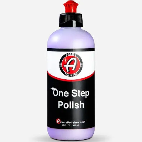 Adam's Polishes One Step Polish 12oz - Safe for Clear Coat, Single Stage, or Lacquer Paint - Increased Cut & Finishing, Body Shop Safe - Easy Application and Removal, Excellent Shine