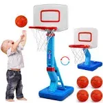 Toddler Basketball Hoop Indoor for Age 1-3, Adjustable Kids Basketball Hoop, Mini Basketball Hoop with 4 Balls for Outdoor Poolside, Birthday