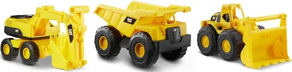 CAT Construction Toys, Construction Vehicle Set for Kids Ages 2 & Up, Dump Truck, Loader, Excavator, Articulated Parts, Quality You Can Trust, Great Gift