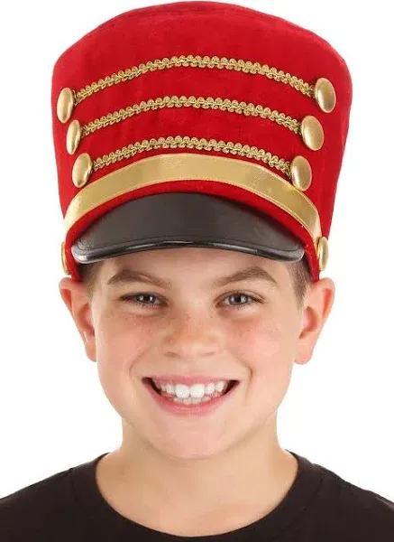 Toy Soldier Hat - Kepi Style Velvet Hat with Gold Braid Trim and Adjustable Fit