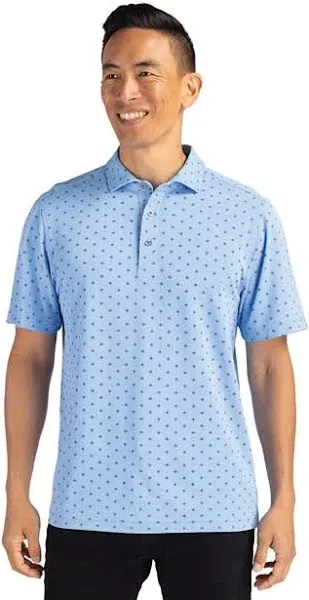 Cutter & Buck Men's Short Sleeve Virtue Eco Pique Tile Print Polo Shirt