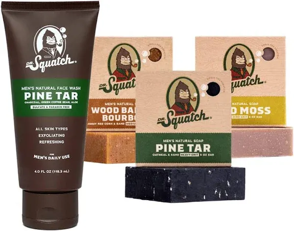 Dr. Squatch Men's Face Wash and Bar Soap Bundle