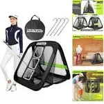 BAYINBULAK 2 in 1 Golf Chipping Practice Net Backyard Driving 2.5'2.5' Golf Accessories for Men Gift, 1 Pack Black