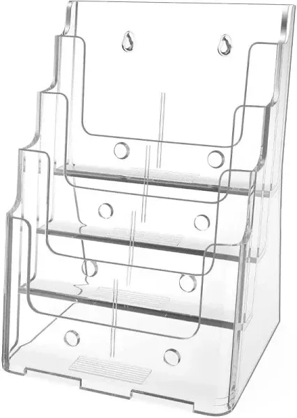 VEVOR 8.5 x 11 inch 4-Tier Clear Acrylic Literature Display Stand