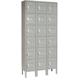 Six Tier Locker 12x15x12 18 Door Unassembled Gray