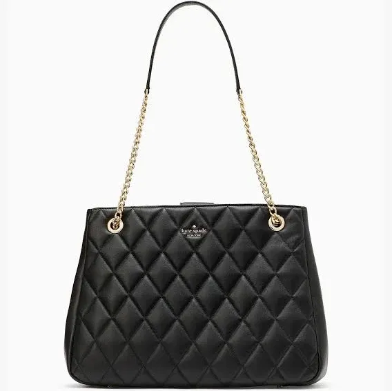 Kate Spade Carey Large Smooth Quilted Leather Tote Bag Black (NWT)