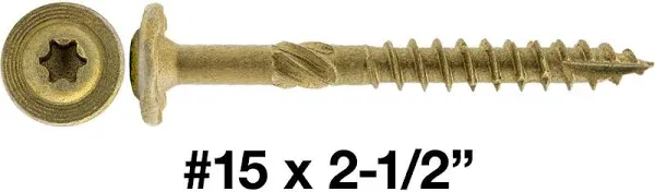 #15 Construction Lag Screw Exterior Coated Torx/Star Drive Heavy Duty 