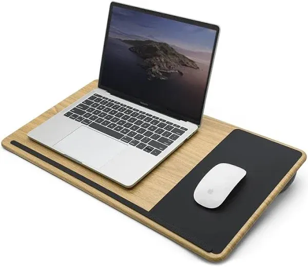 Wooden Bamboo Lap Desk: 4-Way Use, Lightweight for Home & Office