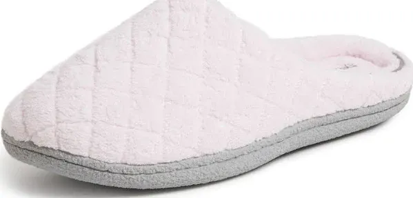 Dearfoams Women's Leslie Quilted Microfiber Terry Memory Foam Clog Slipper