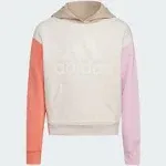 Girls' Adidas Color Block Hoodie Large Oatmeal Heather