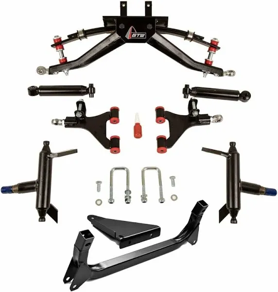 GTW 4" Double A-Arm Golf Cart Lift Kit for Yamaha G29/Drive (2007-2016) and Drive2 (2017-Up) with Solid Axle Rear Suspension