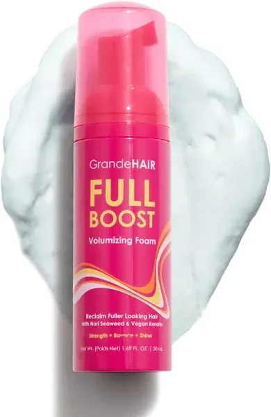 Grande Cosmetics Volumizing Hair Foam For Instant Volume, Body & Fuller Looking Hair, Hair Mousse for Curly Hair, Defines Curls, Non-sticky