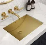 Ruvati Ariaso 18 x 13 inch Undermount Bathroom Sink - Brushed Gold Brass Tone