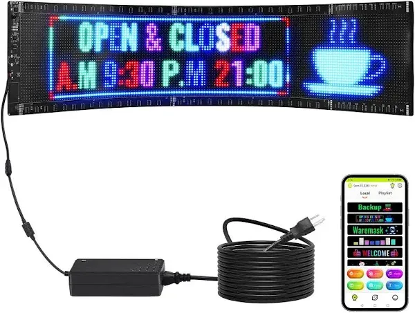 VEVOR Programmable LED Sign, P5 Full Color LED Scrolling Panel, DIY Custom Text 