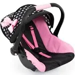 Deluxe Hearts Black &amp; Pink Car Seat for 18&#034; Dolls - Pretend Play Accessory