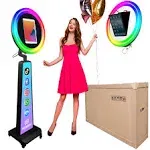 ZLPOWER Photo Booth for iPad 10.2" 10.9" 11" 12.9" with Customized Logo Shell Stand Selfie Photobooth Machine with RGB LED Ring Light and Honeycomb