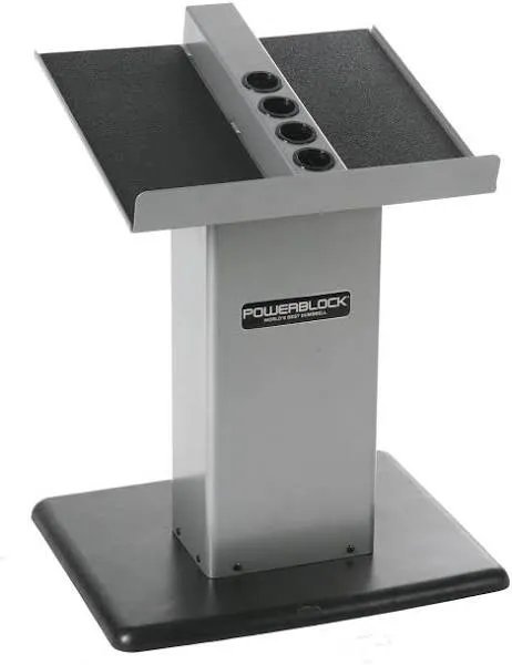 POWERBLOCK Large Column Stand, Dumbbell Rack &amp; Weight Rack,Silver/bl<wbr/>ack