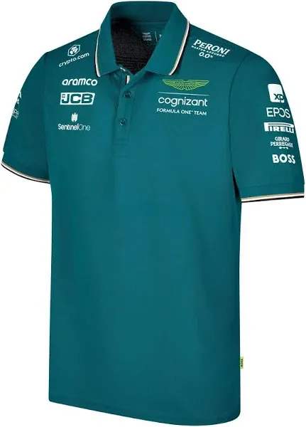 Aston Martin Cognizant F1 2023 Men's Team Polo Shirt- Green