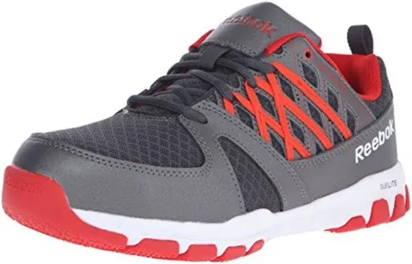 Reebok Sublite Work Steel Toe Work Shoe, Men&#039;s Size 9 W, Gray W/ Red Trim New