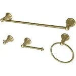 Kingston Brass BAHK192478BB American Classic 4-Piece Bathroom Accessory Set, Brushed Brass