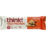 Think! Protein Bars High Protein Snacks Gluten Free Kosher Friendly Peanut Butter Chocolate Chunk 10