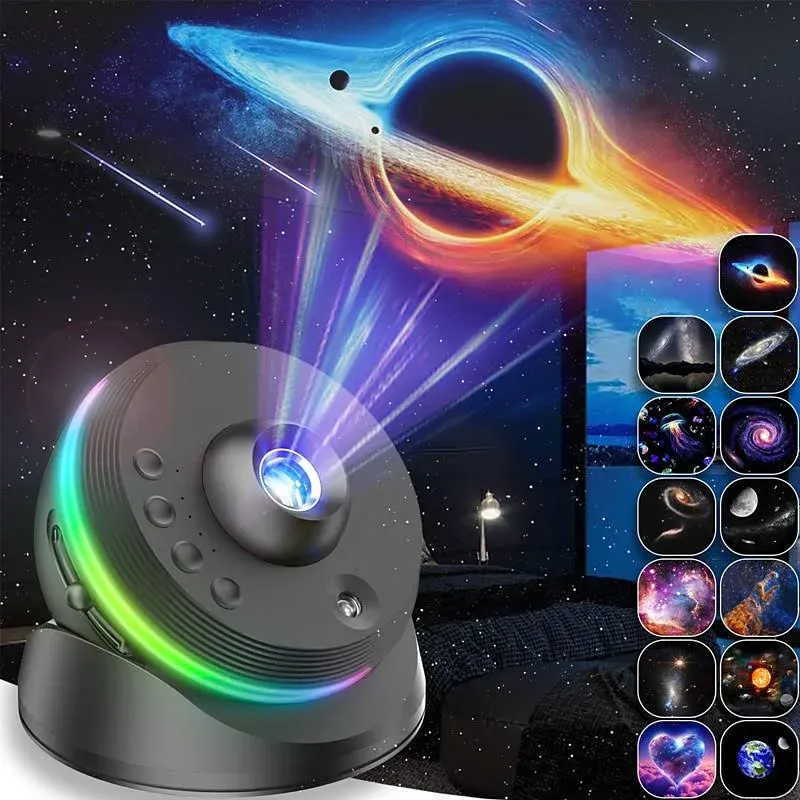 Meteor Galaxy Projector, 13 in 1 Planetarium Star Projector Realistic Starry Sky Night Light with Solar System Constellation Moon for Kids Adults Bedroom Ceiling Home Theater Living Room Decor