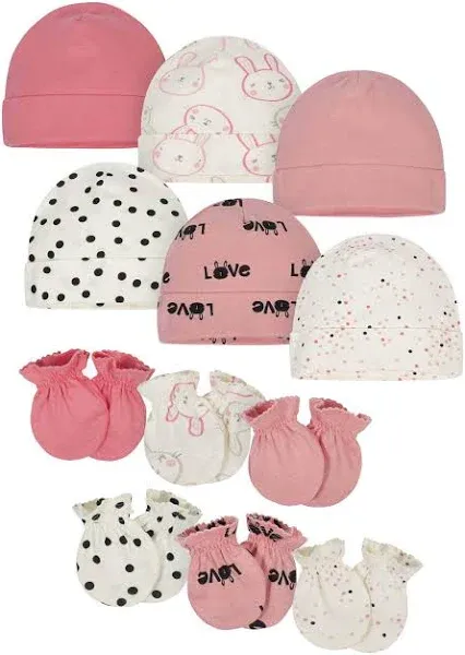 Onesies Baby Boy or Baby Girl Gender Neutral Caps & Mittens Accessories Shower Gift Set