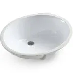 MEJE MJ-205K 14.2'' White Ceramic Oval Bathroom Sink with Overflow