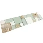 Glass Stone Mosaic Wall Tile Lake Green Beach Style House Coastal Backsplash