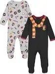 Harry Potter Newborn Baby Boys 2 Pack Zip Up Costume Sleep N' Play Coveralls Gryffindor 6-9 Months