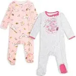 Harry Potter Hedwig Owl Newborn Baby Girls 2 Pack Sleep N' Play Coveralls Pink/White 6-9 Months