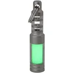 Isotope Chain Reaction Fob - Embrite Glow Pellet - Green - Accepts 3x11mm Tritium Vial - Stainless Steel Housing - Everyday Carry - Keychain Accessories - Gifts for Men