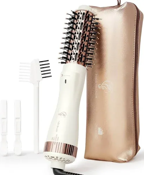 Hair Trends 1.5 inch Barrel Round Brush Blow Dryer, Negative Ionic One Step Volumizer Dryer, 4-in-1 Hot Air Brush-2.8 inch Plus Bristles