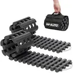 M-auto 2 Pack Tire Traction Mats Recovery Track Vehicle Tires Ladder Emergency Off Road Traction Tool Snow Ice Mud Sand, Black