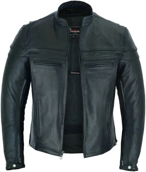 Vance Leather Men's Racer Jacket with Vents