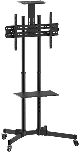 Height Adjustable Mobile TV Cart & Shelf